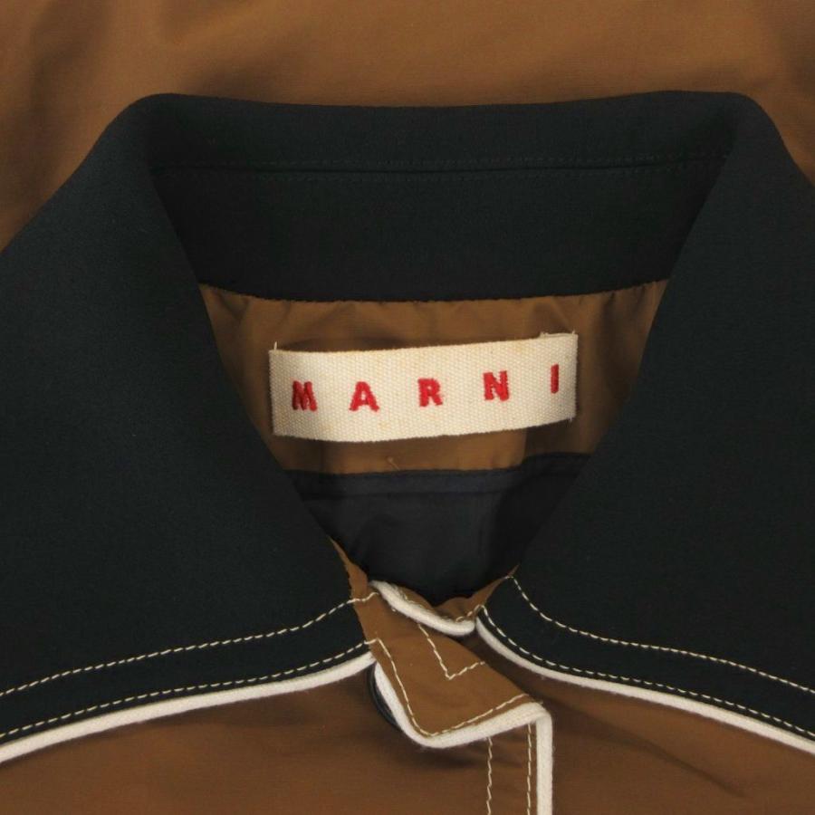 MARNI（マルニ） ステンカラーコート 襟切替 ロング バイカラー 36 茶