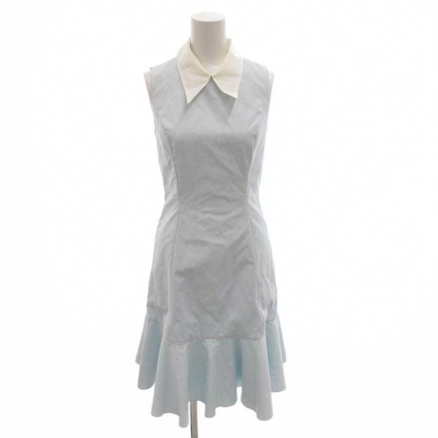 フォクシー　ノースリーブ ワンピース FOXEY（フォクシー） ノースリーブ ワンピース 襟付き ひざ丈 38 水色