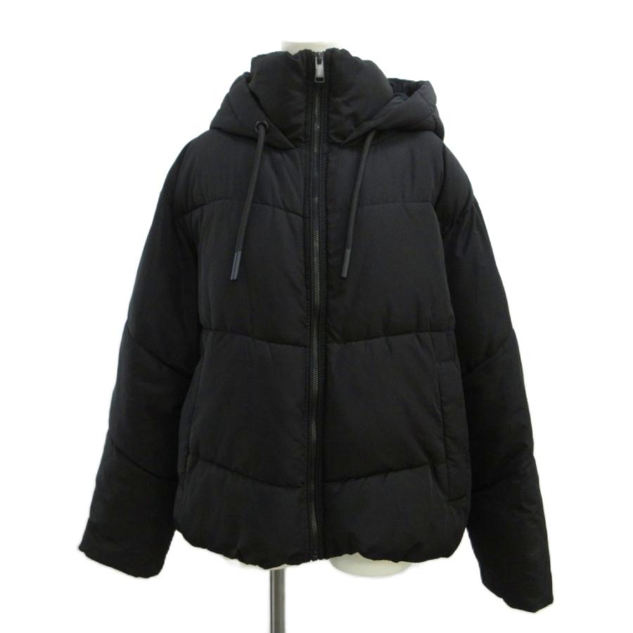 ZARA（ザラ） 中綿ジャケット ブルゾン 上着 M 黒 ブラック フード付き