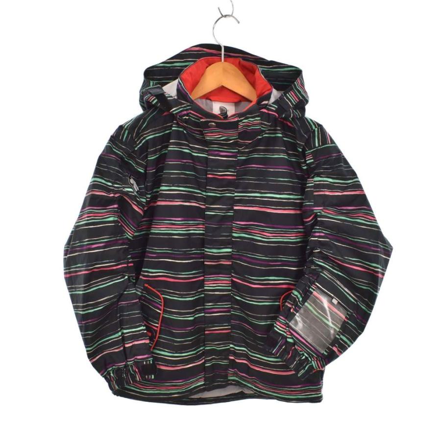 いっぺーDESCENTE スキーウェア フード付き 紫/緑/赤 DESCENTE スキーウェア スキージャケット ジップアップ ストライプ柄