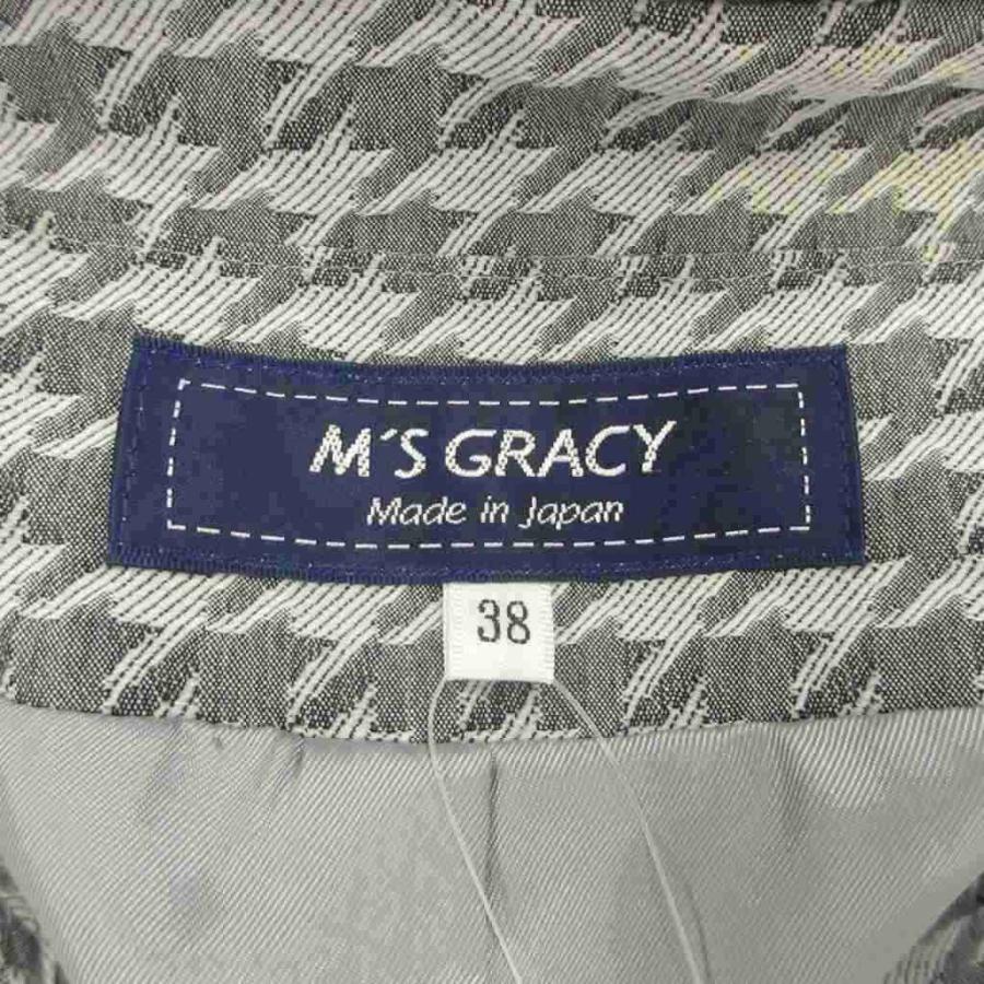 エムズグレイシー M'S GRACY ワンピース 38 グレー 黒 ブラック 千鳥格