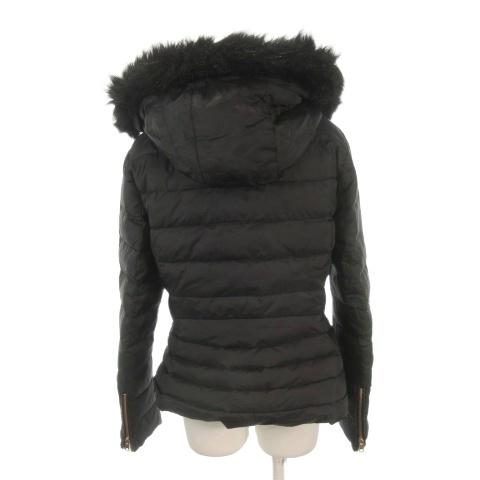 ZARA ダウンジャケット ブラック フード付き ZARA（ザラ） ZARA OUTERWEAR ダウンジャケット 上着 L 黒 ブラック