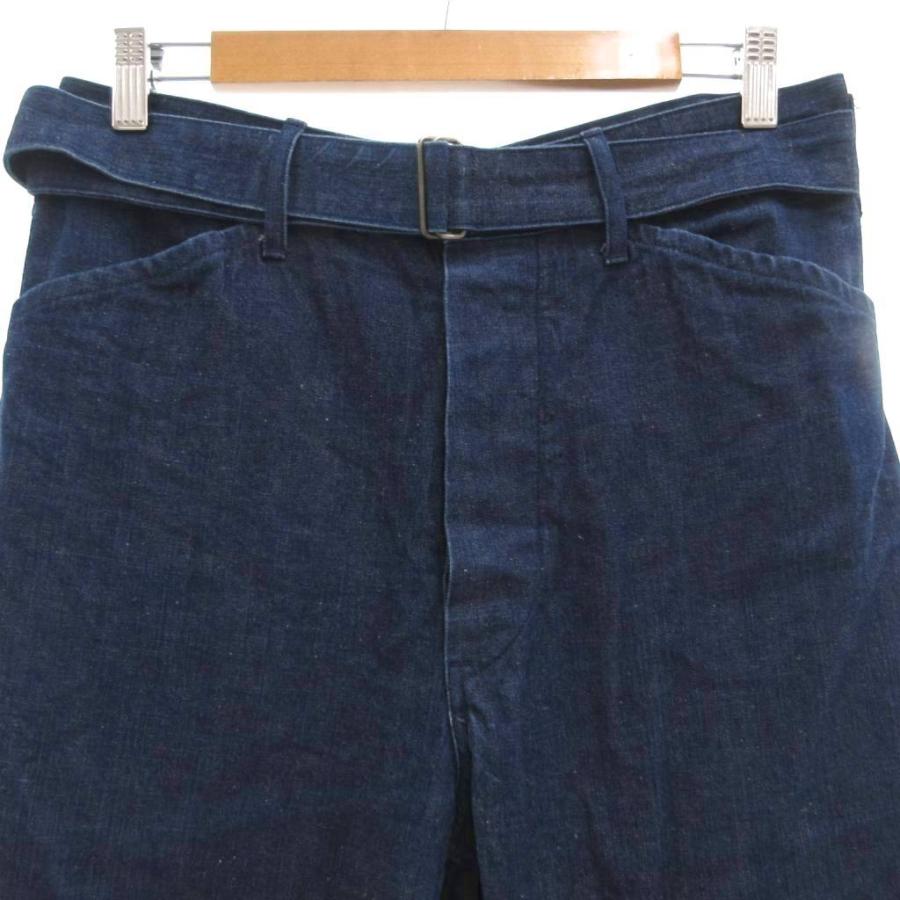 コモリ COMOLI ベルテッド デニムパンツ ジーンズ ストレート