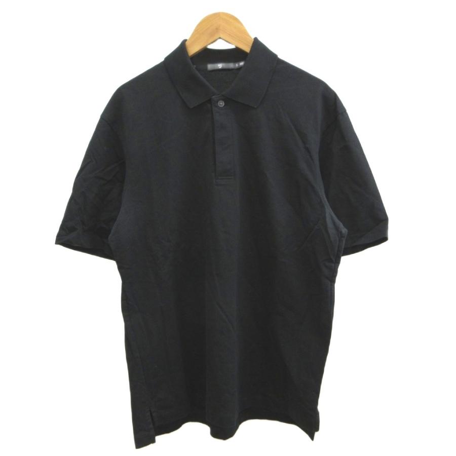 ユニクロ（UNIQLO） ポロシャツ S 黒 ブラック 無地 半袖 /RN □ECA006
