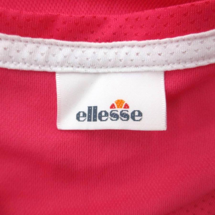 エレッセ ellesse テニスウエア カットソー Tシャツ M ピンク ドット柄