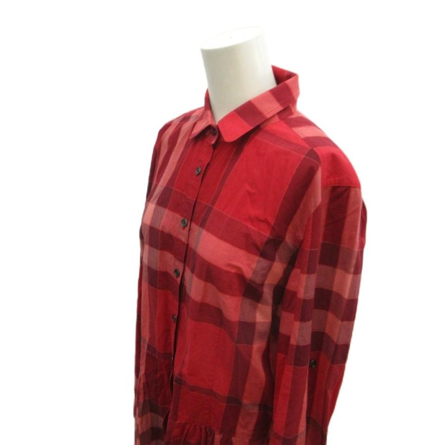 バーバリー ロンドン BURBERRY LONDON シャツ ブラウス 40 赤 レッド