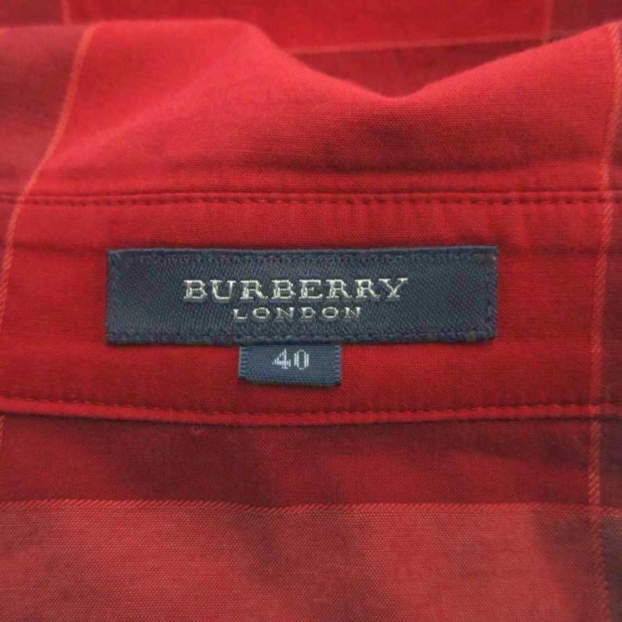 バーバリー ロンドン BURBERRY LONDON シャツ ブラウス 40 赤 レッド