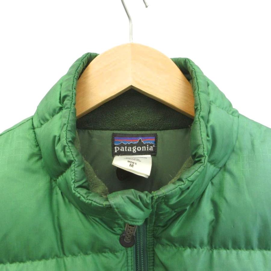パタゴニア Patagonia ダウンベスト M 緑 グリーン 無地 スタンド