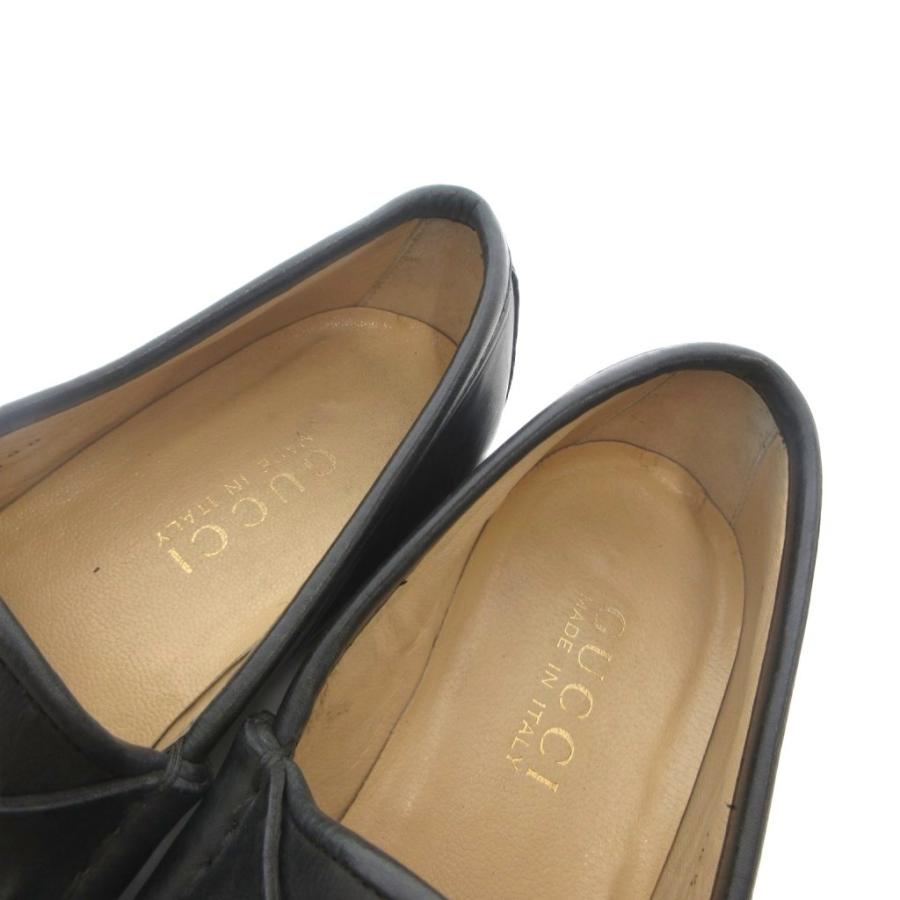 GUCCI（グッチ） ホースビットローファー シューズ 黒革 ゴールド金具
