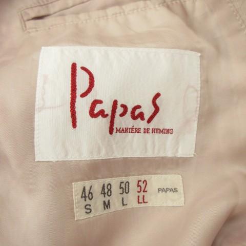 パパス Papas ジャケット 上着 LL ピンク 無地 長袖 シングルブレスト
