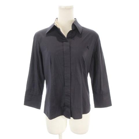 美品 13 XL【BURBERRY バーバリー ロンドン】 シャツ ブラウス 紺 バーバリー ロンドン BURBERRY LONDON シャツ ブラウス 38 濃紺 ダーク