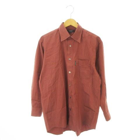 バーバリー ロンドン BURBERRY LONDON シャツ M 赤 レッド チェック柄
