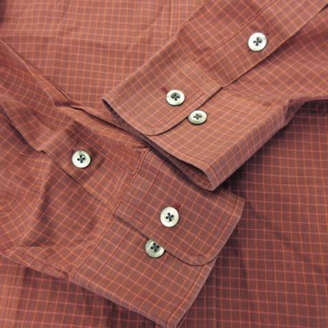 バーバリー ロンドン BURBERRY LONDON シャツ M 赤 レッド チェック柄