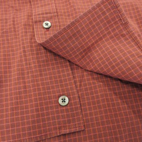 バーバリー ロンドン BURBERRY LONDON シャツ M 赤 レッド チェック柄