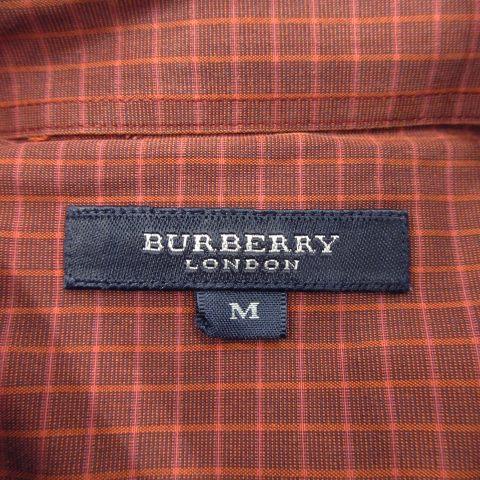 バーバリー ロンドン BURBERRY LONDON シャツ M 赤 レッド チェック柄