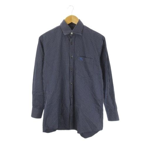 美品Burberry London バーバリーロンドン長袖シャツ 大きいサイズ バーバリー ロンドン BURBERRY LONDON シャツ M 紺 ネイビー チェック