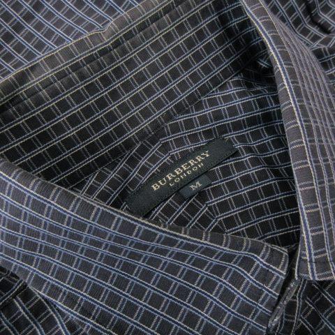 バーバリー ロンドン BURBERRY LONDON シャツ M 紺 ネイビー チェック