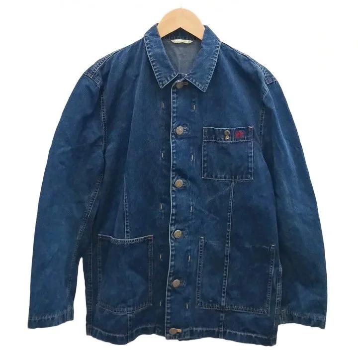 パパス Papas デニムカバーオール デニムジャケット ワンポイントロゴ
