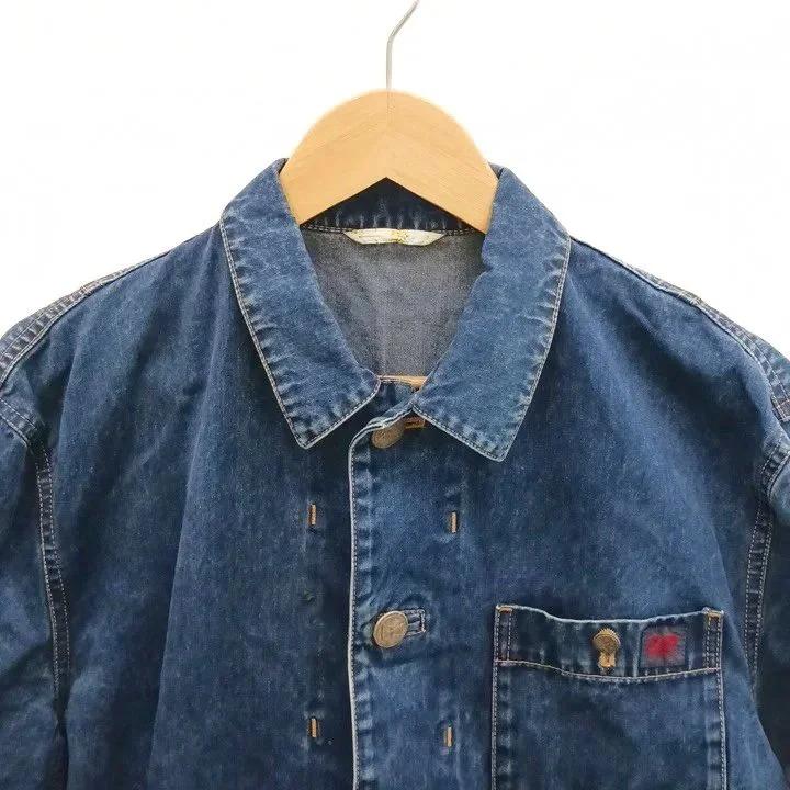 パパス Papas デニムカバーオール デニムジャケット ワンポイントロゴ