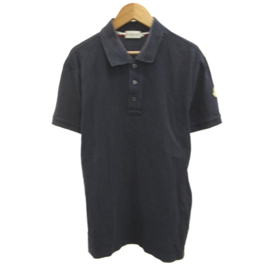 MONCLER リンガー 半袖 ポロシャツ　NAVY Lサイズ MONCLER（モンクレール） ポロシャツ かのこ 半袖 L 紺 ネイビー /KK