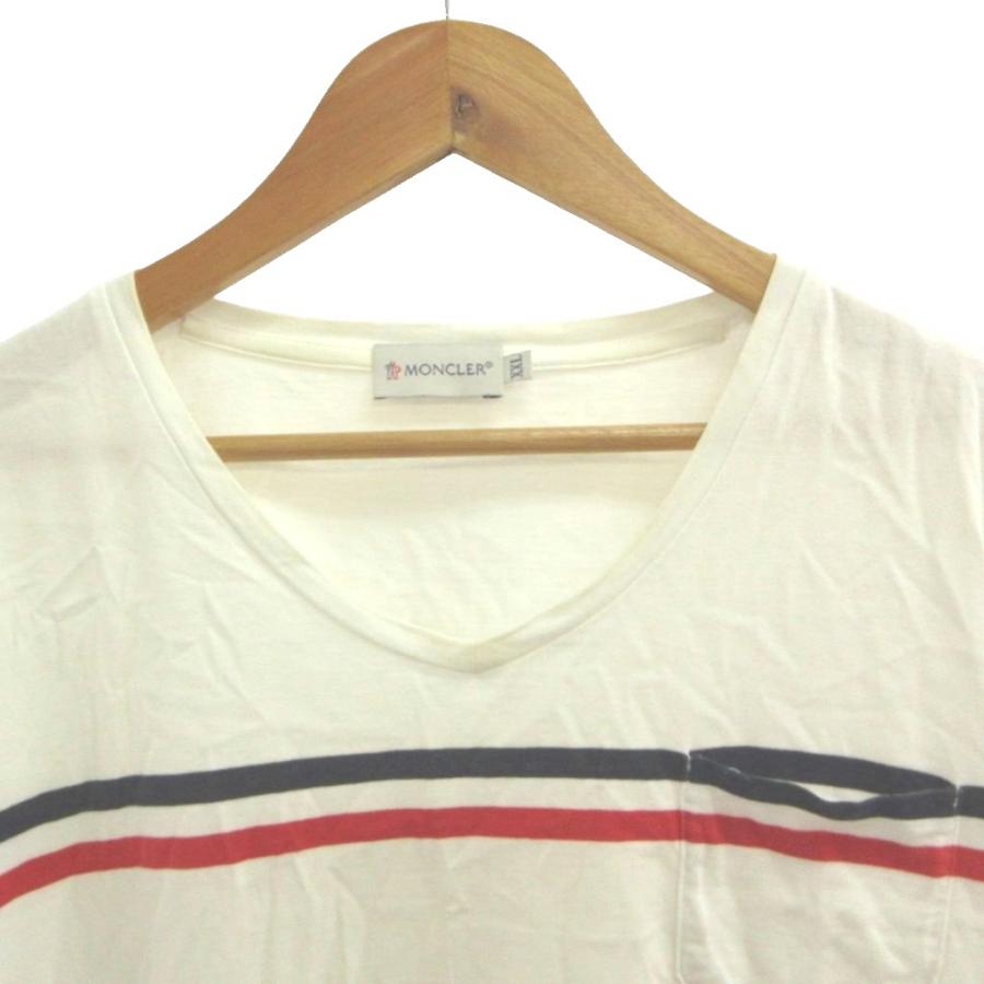 MONCLER モンクレール Vネック Tシャツ ホワイト MONCLER（モンクレール） MONCLER Tシャツ XXL 白 ホワイト Vネック