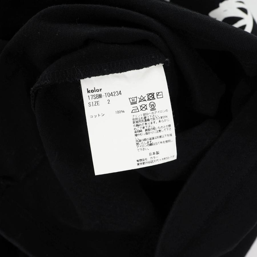 セール特価 カラー 中古 Kolor 古着 ベクトル メンズ 17sbm T 2 ブラック 黒 カットソー 半袖 Tシャツ プリント 度詰め天竺 Beacon 半袖 Www Collectiviteslocales Fr