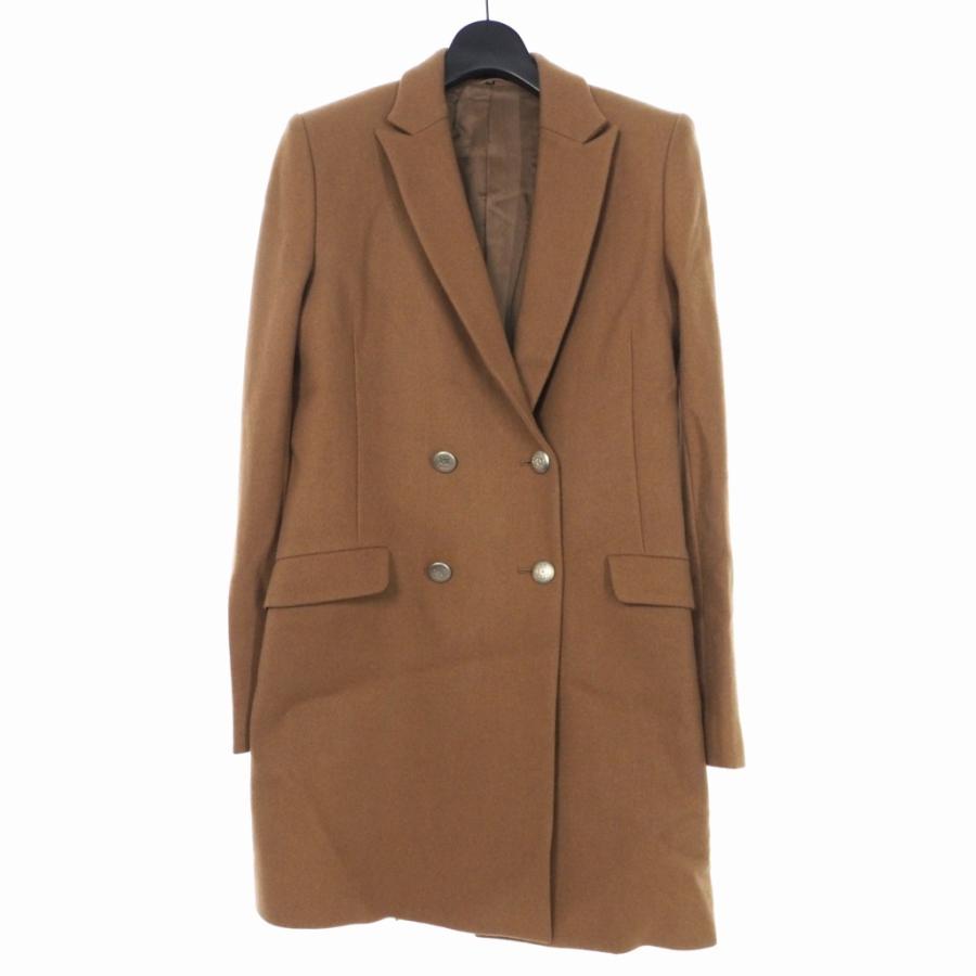603 ロクマルサン ウール ロングコート 38 茶 ブラウン レディース  