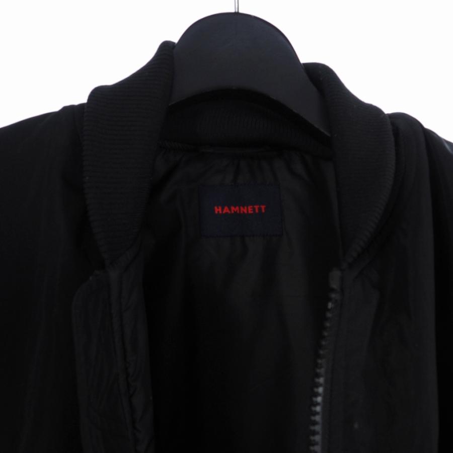ハムネット HAMNETT 中綿 ロング ブルゾン ジャケット M 黒 ブラック