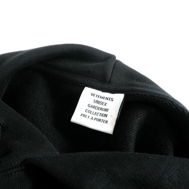 ヴェトモン ベトモン VETEMENTS ロゴプリント スウェットパーカー フーディ XL ブラック/ネオンイエロー 黒 UE52TR380X｜vectorpremium｜05