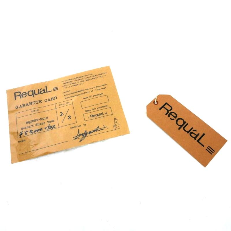 リコール RequaL≡ 22SS RECRAFT SHIRT VEST シャツ ベスト F ブルー
