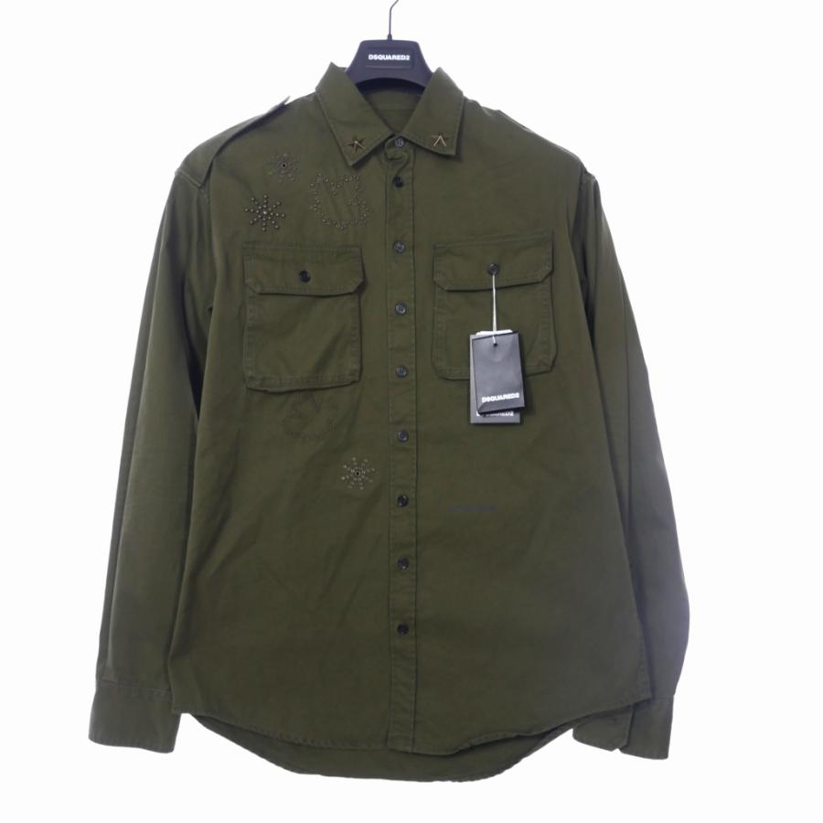 DSQUARED2 ディースクエアード 22AW スタッズ シャツ ジャケット 長袖 