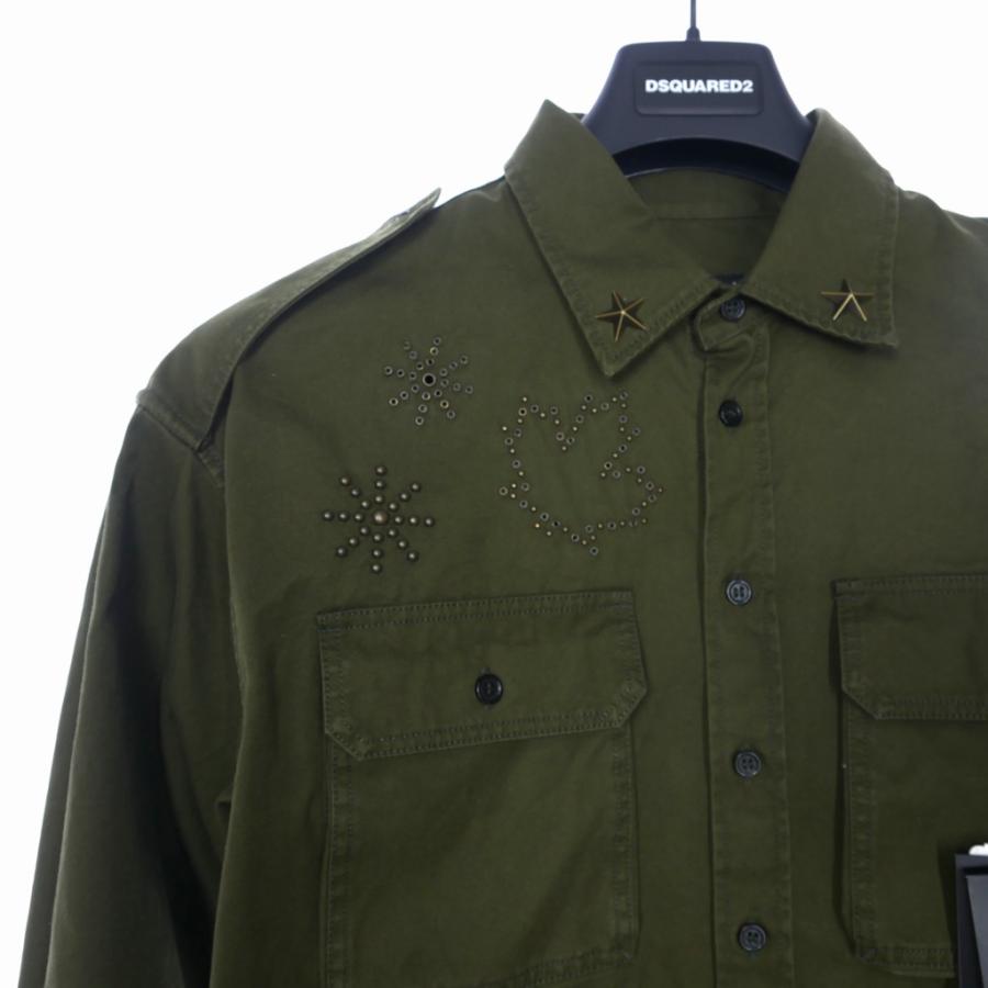 DSQUARED2 ディースクエアード 22AW スタッズ シャツ ジャケット 長袖 