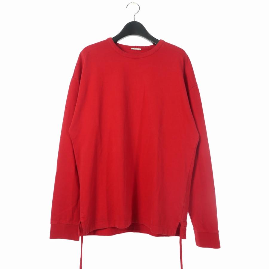 ホームコア HOMECORE Tシャツ 長袖 クールネック カットソー S 赤