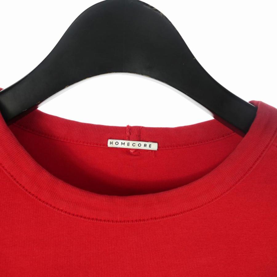 ホームコア HOMECORE Tシャツ 長袖 クールネック カットソー S 赤