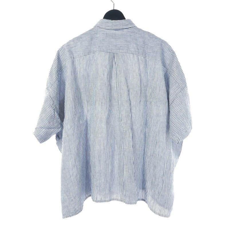 ズッカ zucca ストライプシャツ オーバーサイズ 半袖 M ブルー