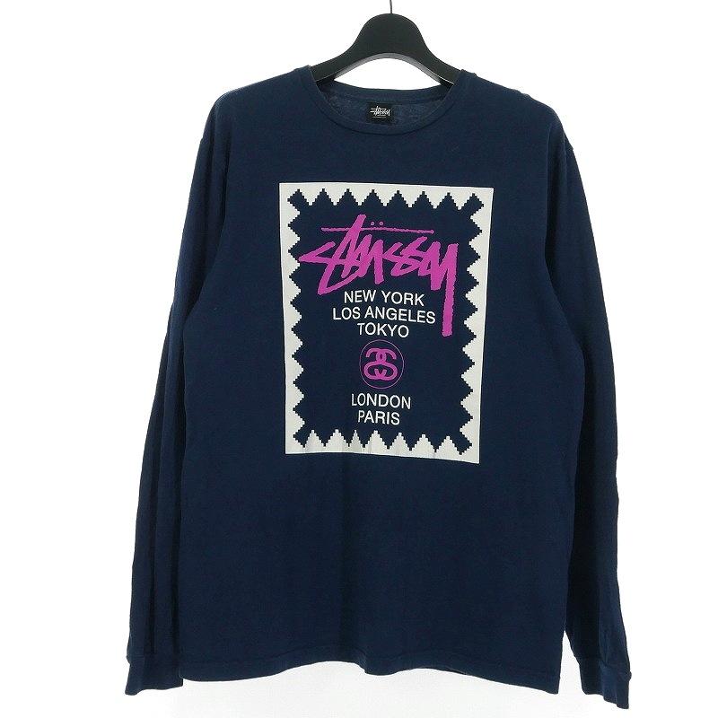 STUSSY ネイビー 長袖カットソー