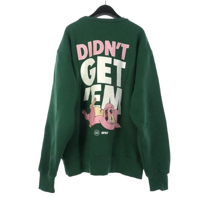 【中古】FR2 スニーカーダンク DIDN'T GET'EM Crew Sweat クルーネックスウェット トレーナー プリント XL グリーン 緑 FR2 スニーカーダンク DIDN'T GET'EM Crew Sweat クルーネック