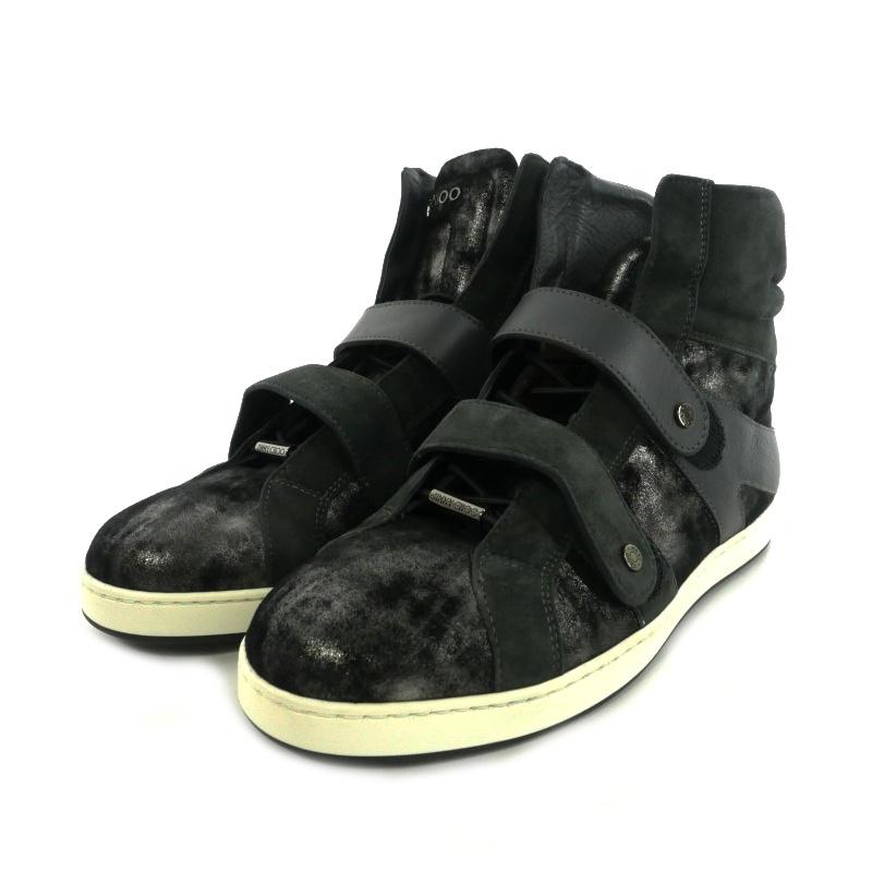 ジミーチュウ JIMMY CHOO ベルクロ スエード ハイカットスニーカー 38 