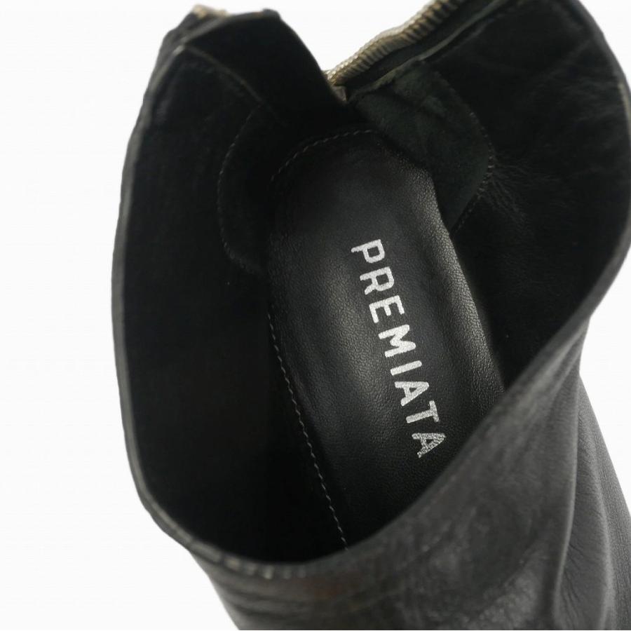 プレミアータ PREMIATA サイドジップ ヒール ショートブーツ 35 黒
