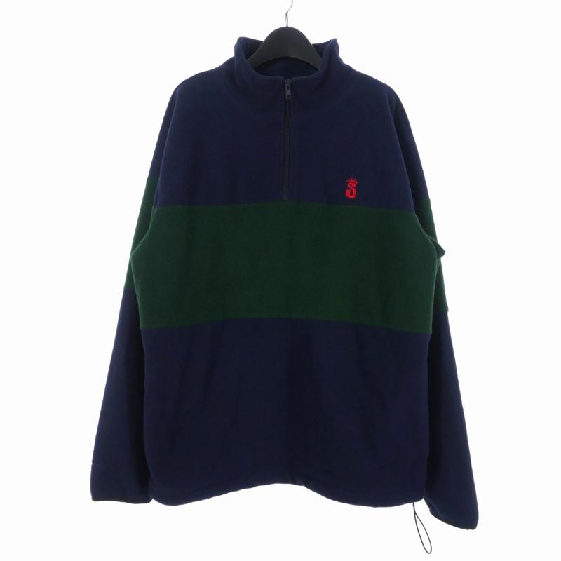 STUSSY（ステューシー） ハーフジップ ボーダー フリースジャケット