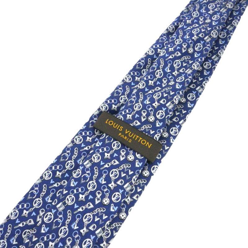 LOUIS VUITTON（ルイ・ヴィトン） ネクタイ 南京錠 LV 総柄 ブルー 青