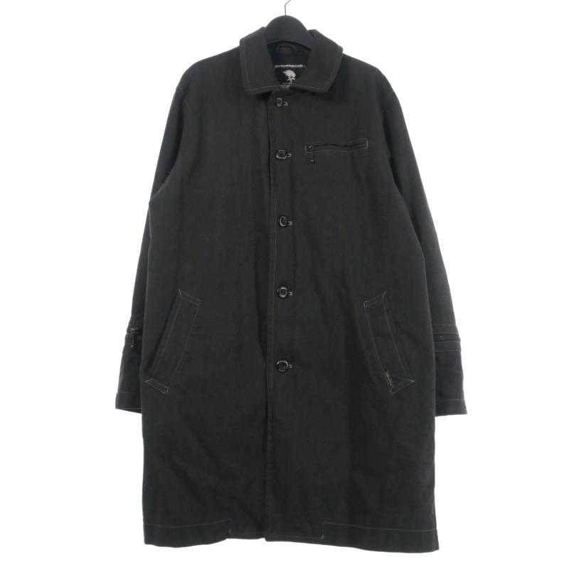 【中古】ネイバーフッド NEIGHBORHOOD 00S ステンカラーコート チェックジャケット M チャコールグレー TSNH-JK08 ネイバーフッド NEIGHBORHOOD 00S ステンカラーコート チェック