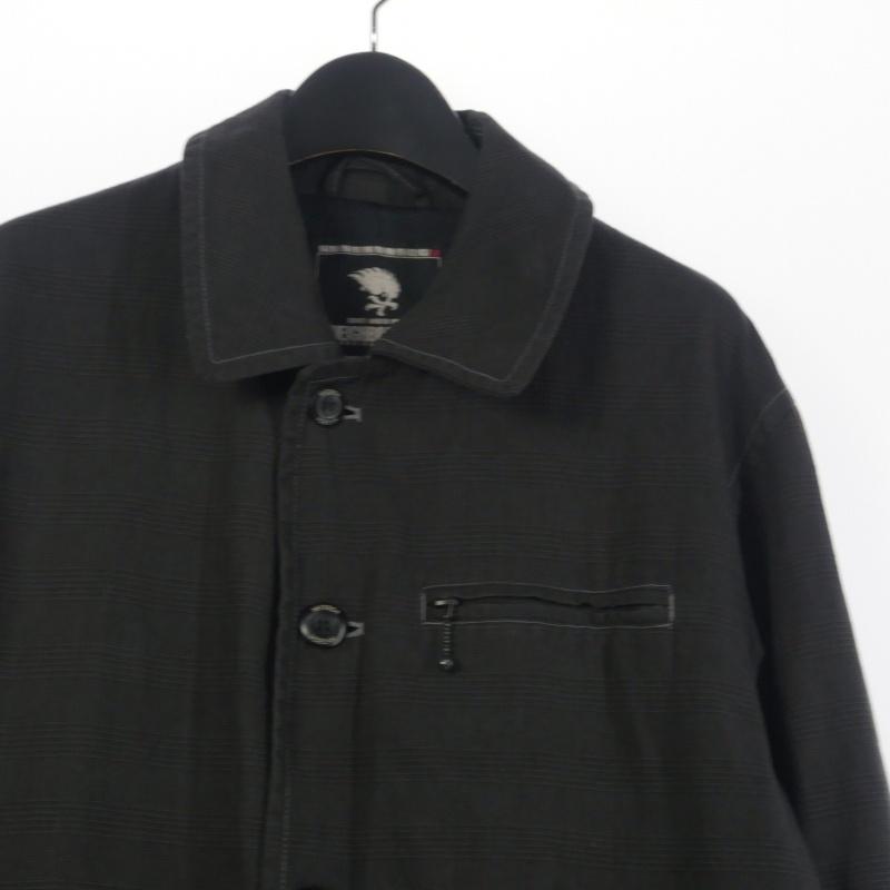 【中古】ネイバーフッド NEIGHBORHOOD 00S ステンカラーコート チェックジャケット M チャコールグレー TSNH-JK08 ネイバーフッド NEIGHBORHOOD 00S ステンカラーコート チェック