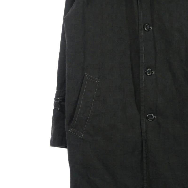 【中古】ネイバーフッド NEIGHBORHOOD 00S ステンカラーコート チェックジャケット M チャコールグレー TSNH-JK08 ネイバーフッド NEIGHBORHOOD 00S ステンカラーコート チェック