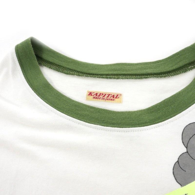 KAPITAL キャピタル SURFプリント 七分丈カットソー Tシャツ 白