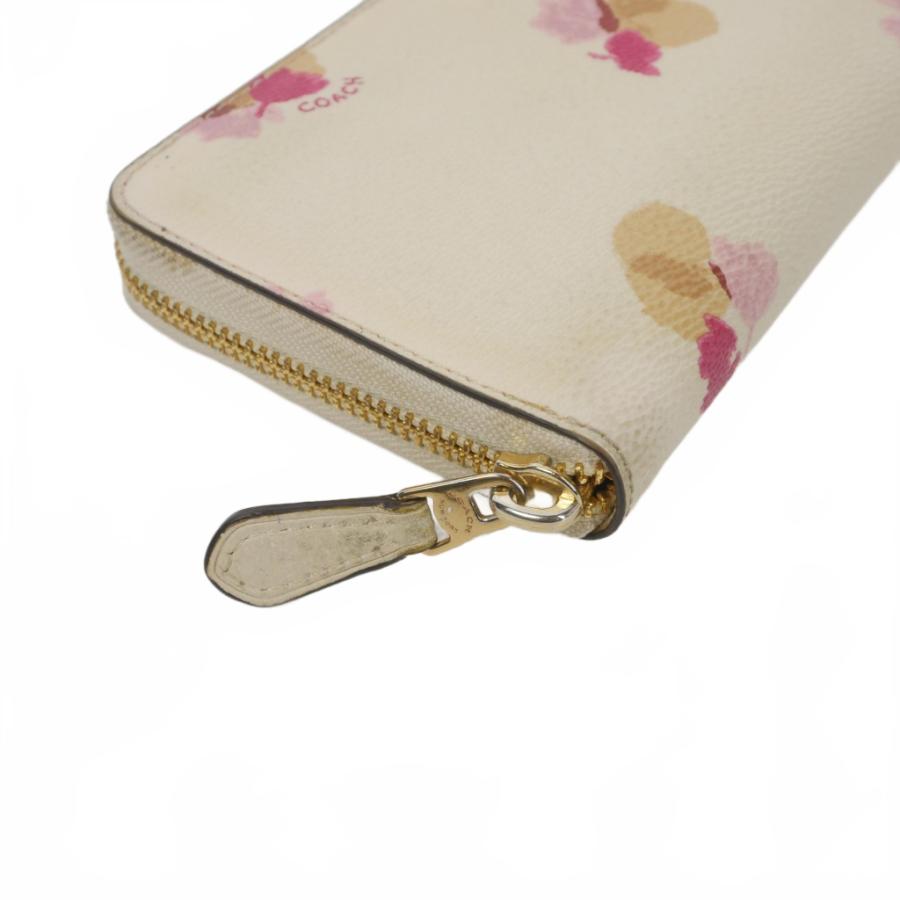 コーチ COACH レディース 長財布 ウォレット F87723 花 白ピンク COACH（コーチ） 長財布 ラウンドファスナー ロングウォレット 花柄 白