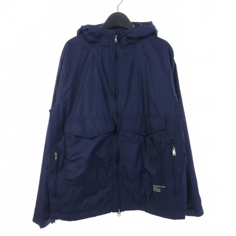 ステューシー ナイロンジャケット フルジップ ネイビー ロゴ S ドローコード STUSSY ステューシー ナイロンジャケットアノラック フルジップ
