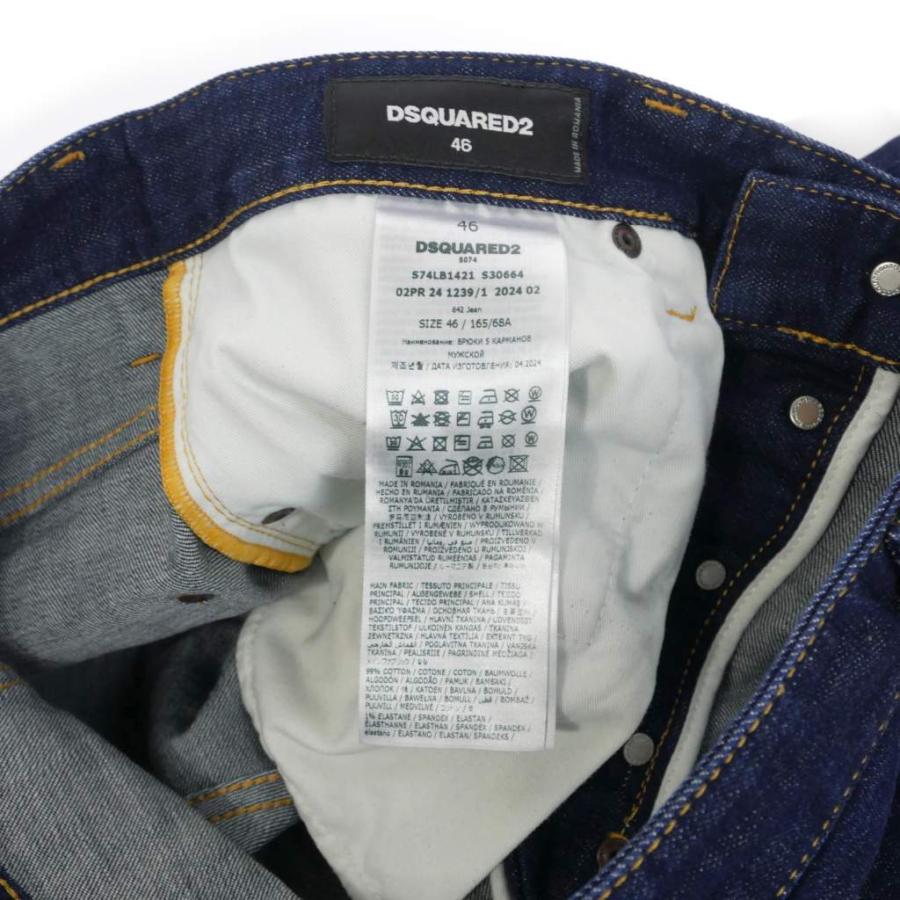 【中古】ディースクエアード DSQUARED2 24AW リジット ストレート デニムパンツ ジーンズ 46 インディゴ S74LB1421 DSQUARED2（ディースクエアード） DSQUARED2 24AW リジット ストレート