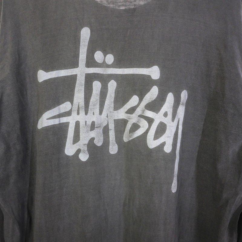 Stüssy ダークグレー ロゴ刺繍 シャツ Lサイズ 美品 XXLサイズ stussy 長袖 デニム ボタンダウン シャツ 刺繍ロゴ