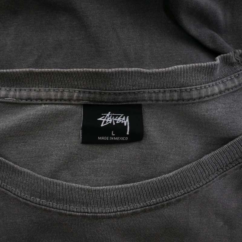 Stüssy ダークグレー ロゴ刺繍 シャツ Lサイズ STUSSY（ステューシー）の「(ステューシー) STUSSY Tシャツ 半袖 男女